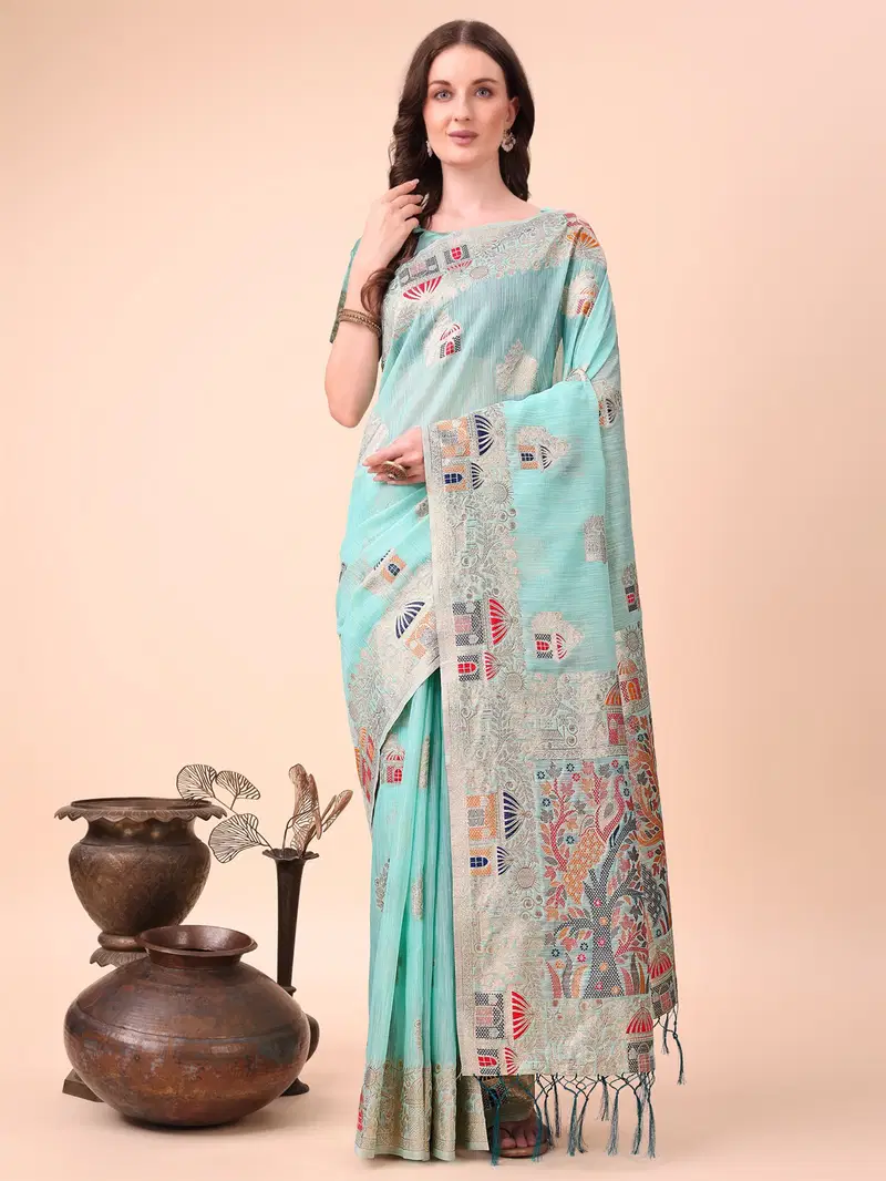 Linen Weaves By Astita Cotton Weeding Wear Saree Exporters In India